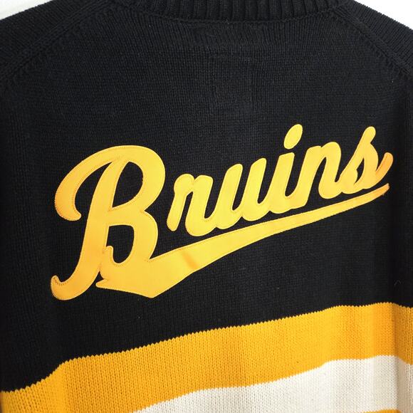 New Boston Bruins Mitchell and Ness Centennial Stripe Cardigan Sweater Size XS - Picture 4 of 13